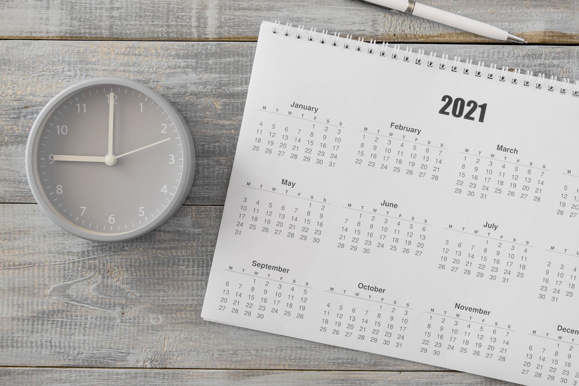 En kalender fra 2021
